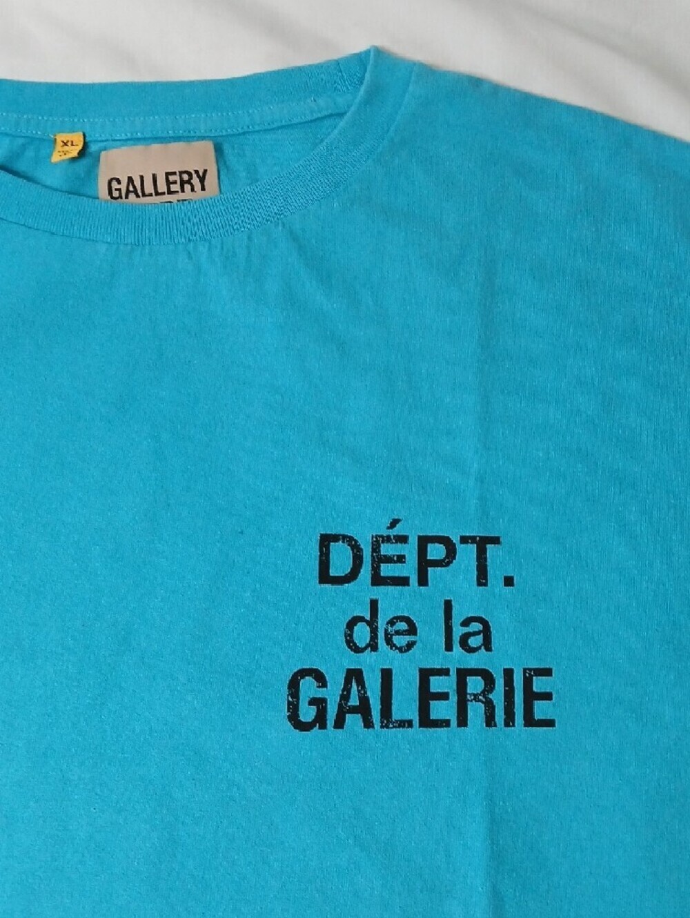 Gallery Dept Bright Turquoise Short Sleeve Logo Tee - Picture 2 of 4